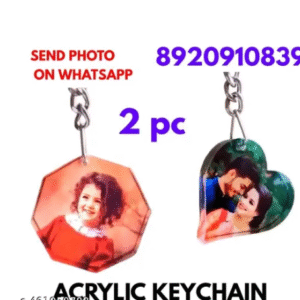 White Acrylic Glossy keychain pack of 2