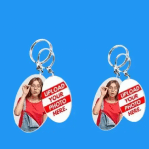 oval photo keychain 2pc