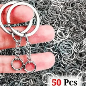Silver Plated Alloy Split Keyring Keychain – Rust-Free Heavy Duty for Bike, Car, House, Office, DIY Crafts