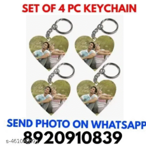 Heart shape photo print Keychain pack of 4