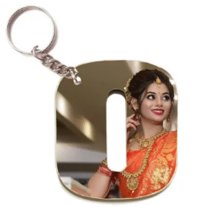 Alphabet Photo Printed Wooden Keychain | Multi Colour (A Letter)