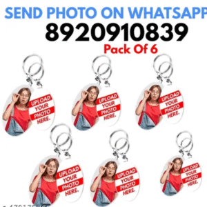 oval photo keychain 6 pc