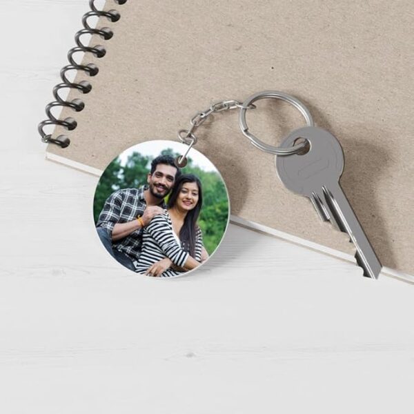 Customized/Personalized (YOUR OWN PHOTO) Printed Wooden (Apple) Keyring/Keychain - Image 2