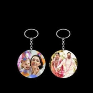 Custom Round Shape Photo Keychain, Single-Sided Picture Print, Personalized Couple Gift