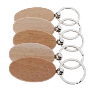Wood Charms Blank for DIY Personal Keychain Oval 52x30mm |Crafts | Multi-Purpose Craft Supplies | Crafting Pieces | Wooden Pieces