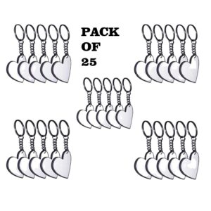 Sublimation Blank Keychain Pack of 25 pcs Heart Shapes |Single Side MDF Printable with Sublimation Ink Only (Heart Shape)