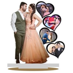 Wood Personalized Table Top Stand Couple Photo Frame