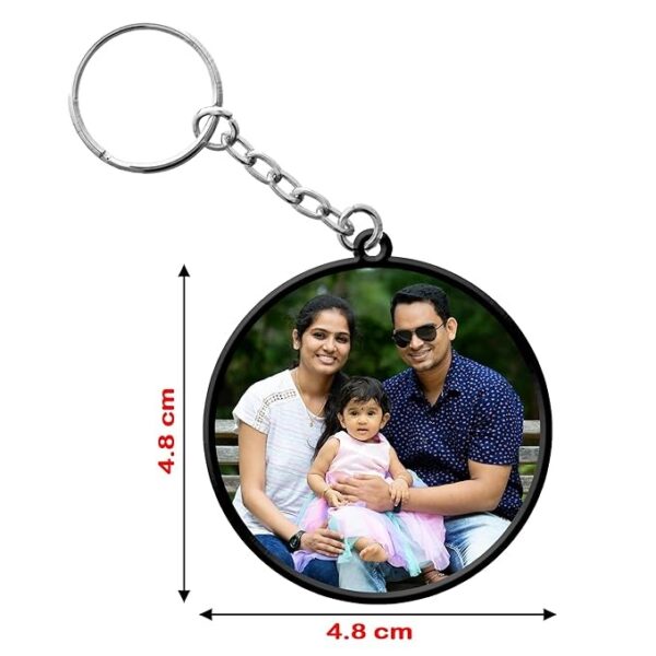 Customized/Personalized (YOUR OWN PHOTO) Printed Wooden (Apple) Keyring/Keychain - Image 3