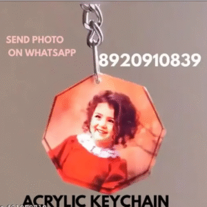 White Acrylic Glossy keychain pack of 1