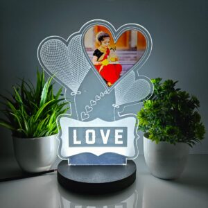 3D illusion love rose photo print Night Lamp
