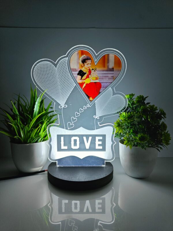 3D illusion love rose photo print Night Lamp