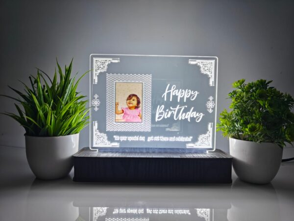 3D illusion Happy birthday photo print Night Lamp
