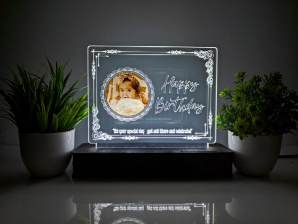 3D illusion Happy birthday photo print Night Lamp - Image 2
