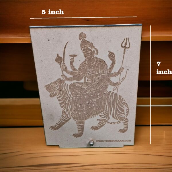 Mdf Engraved photo frame Devi Durga Table TOP photo FRAME - Image 2