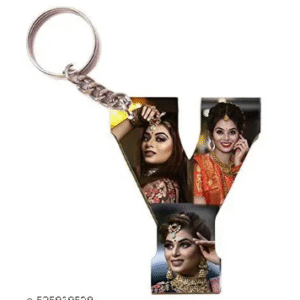 Alphabet Photo Printed Wooden Keychain | Multi Colour (Y Letter)