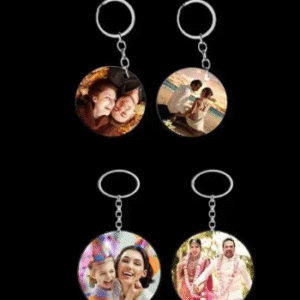 Round Shape Custom Photo Keychain, Single-Sided Picture Print, Personalised Couple Gift