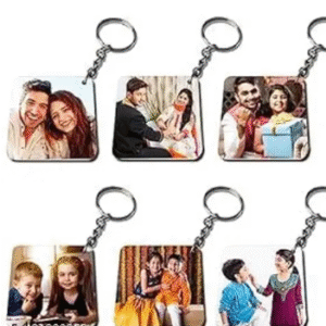 Personalized Photo Printed 6 Wooden Keychain- (Wooden Square- 1 Sided, Set Of 6) Gifts For Birthday, Gifts For Valentine'S Day