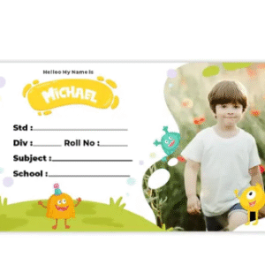 School Labels for Notebooks Customised Name Slip with Photo,Your Kids Picture for School Book 50 Pcs
