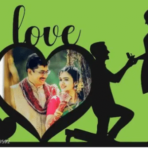 Couple Shape Wooden Photo Customize Frame Table Stand for Home Bedroom Gift for weddings and anniversary gift Black