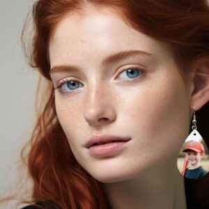 Personalized photo round Dangle Earrings with your own photo. A Unique custom made gift idea