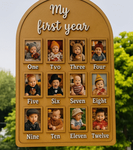 Custom One Year Baby Photo Collage Frame